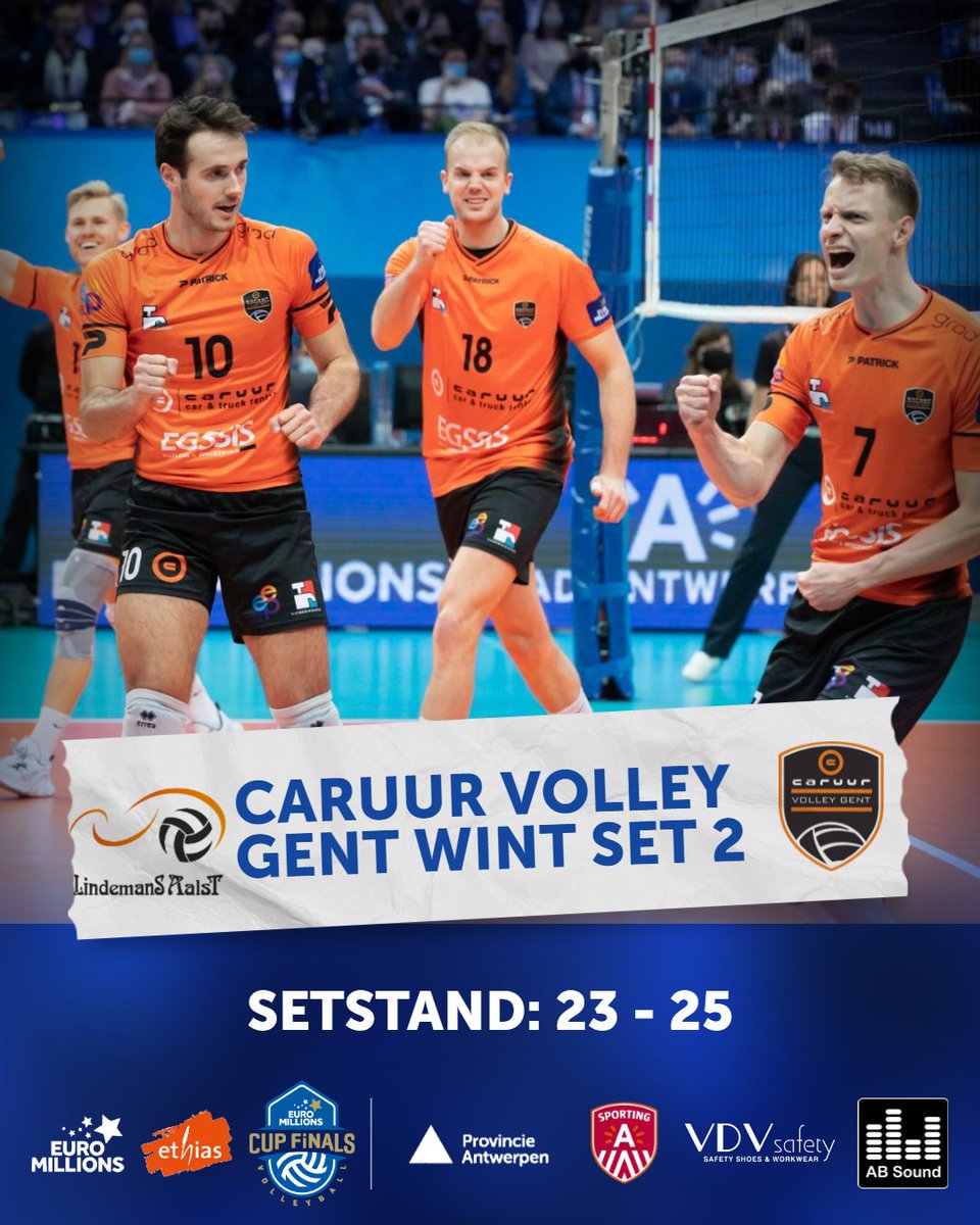 En de bordjes hangen weer gelijk. Caruur Volley Gent wint de tweede set van deze EuroMillions Cup Finals 2022.

#EMCF2022