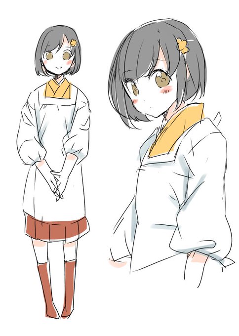 割烹着のtwitterイラスト検索結果