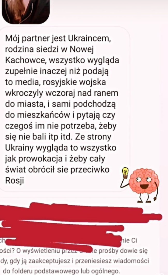 przeciw_wojnie's tweet photo. OSTRZEŻENIE. Obserwujemy istotny przyrost dezinformacji w postaci wiadomości mówiących o "ukraińskiej prowokacji". Najczęściej w formie poniższego zrzutu ekranu. Warto zgłaszać je do Twittera i innych platform, na których się pojawiają. https://t.co/sI9wtsUZuX