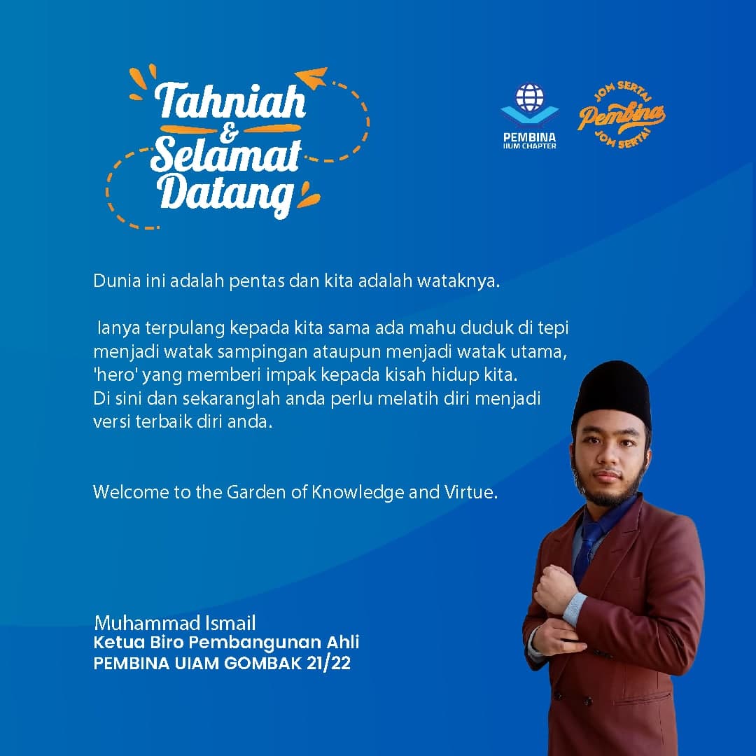 PEMBINAUIAM's tweet photo. Tahniah dan Selamat Datang ke UIAM
Daftar di siniππ»
https://t.co/u1uyuFCOmR
Link di bio π₯
#iium
#uiagombak
#uia
#HayyaTaaruf
#PEMBINAIIUMCHAPTER https://t.co/uqkBABH6SB