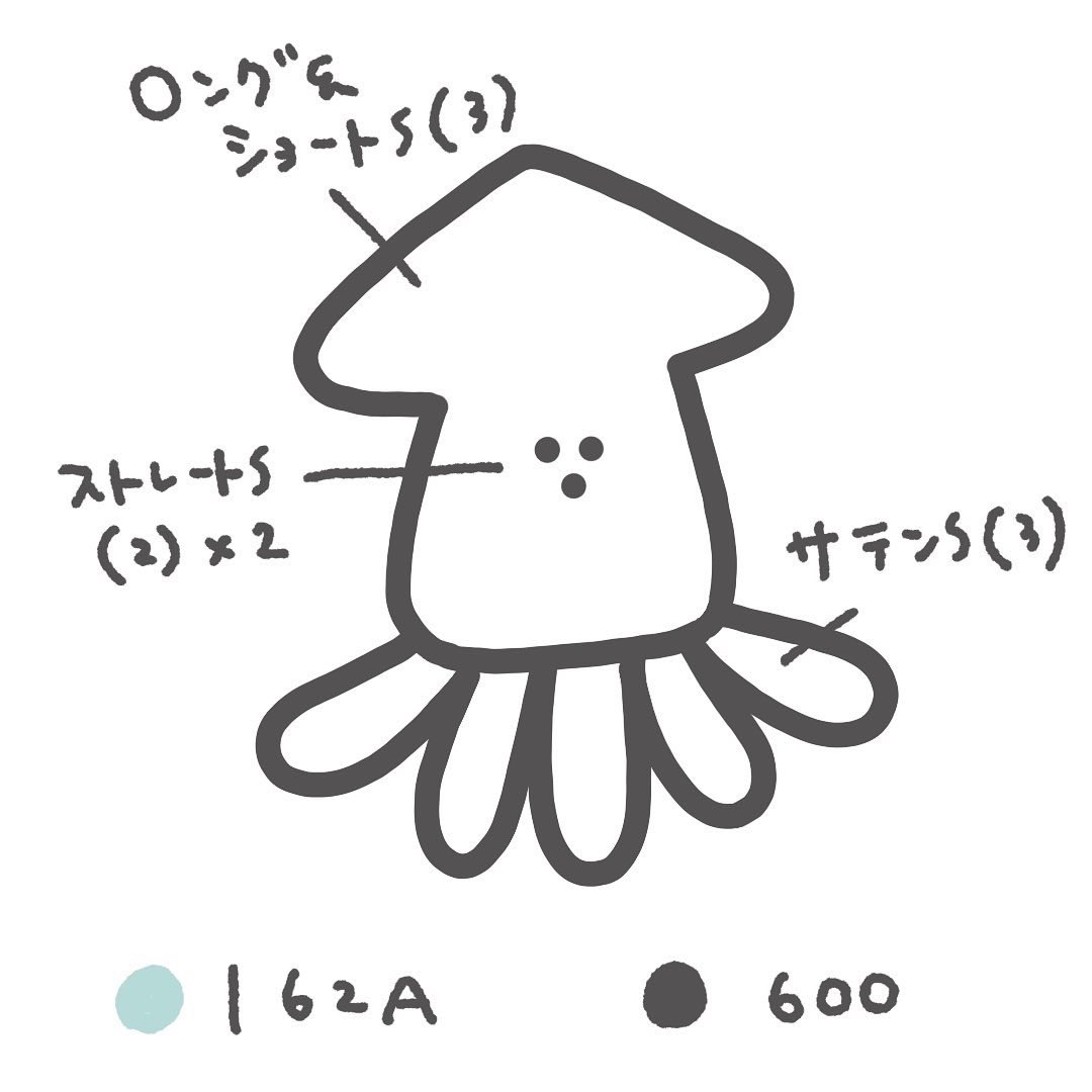 イカの刺しゅうです🦑
 #ハンドメイドの日 