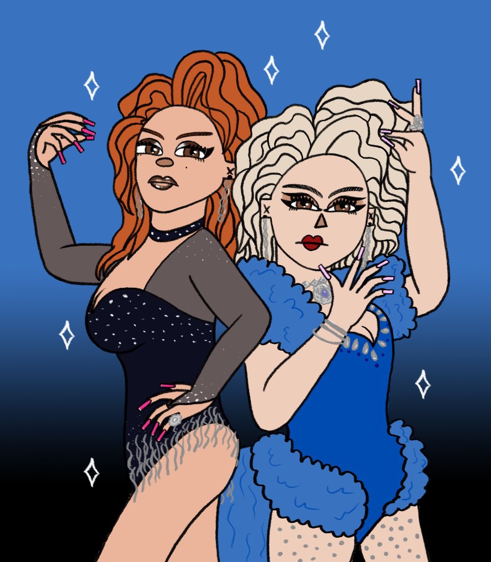 KinoRogerss's tweet image. i present thee, The Angels of The North, Lady Antionette and Miss Donna Lee (@antanddec)
of course i had to draw fanart after their appearance on @itvtakeaway 
#SaturdayNightTakeaway 
i hope i did their beauty justice 🙏