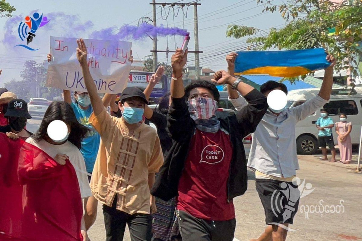 thinzashunleiyi's tweet image. From the southernmost part #Tanninthari to nothernmost part #Kachin of #Myanmar and in #Yangon to #Ukraine,
young people show how solidarity travels across globe breaking the race, religion, language or borders barriers.
#StandWithUkraine Перемога за нами 🇺🇦🇲🇲