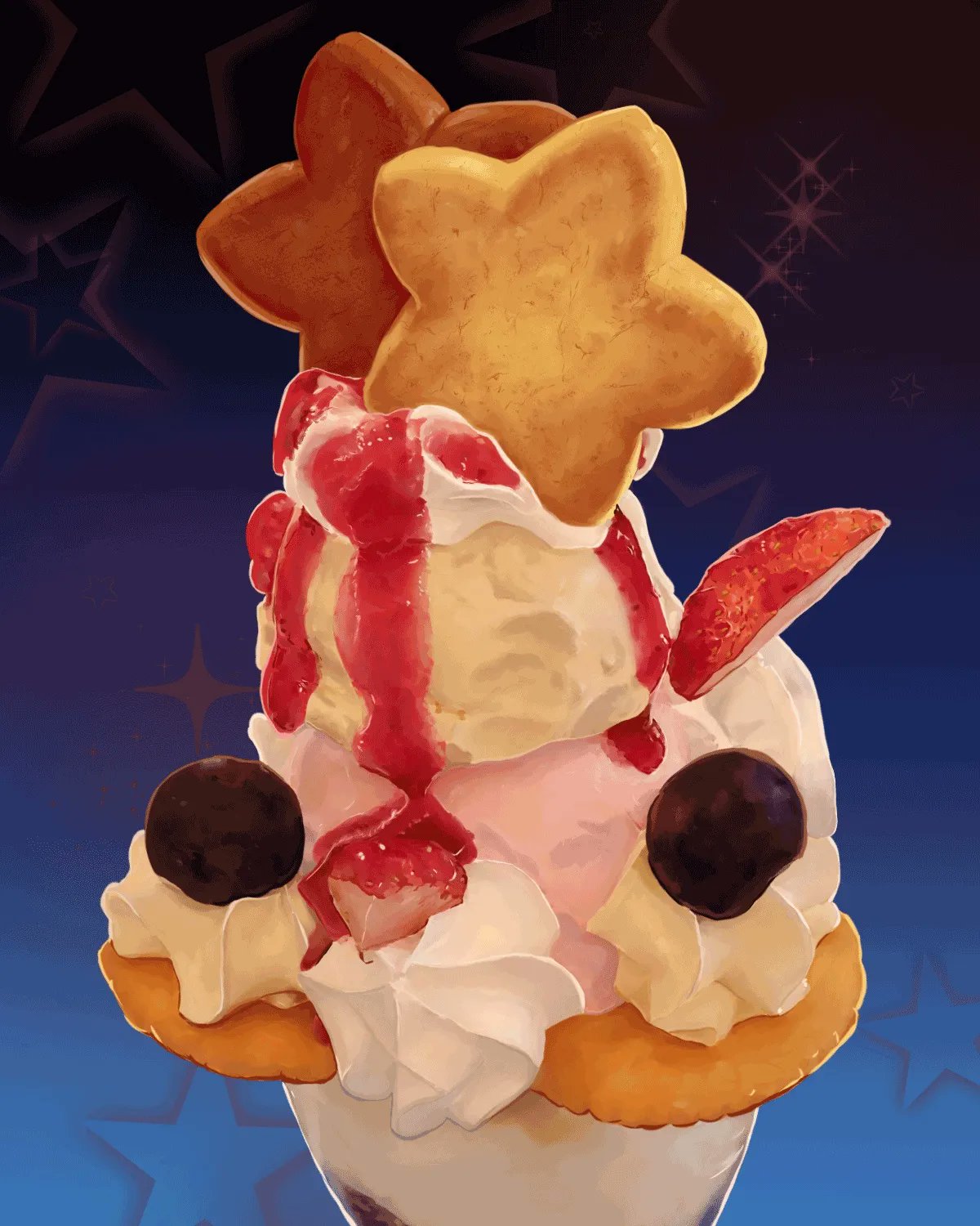 Petite Pudding Art Can You Guess Which Constellation This Was Inspired From Parfait In A Famous Cafe In Ikebukuro That Overlooks The Busy Intersection Painting Parfait Cafe Sweets Constellation Foodillustration