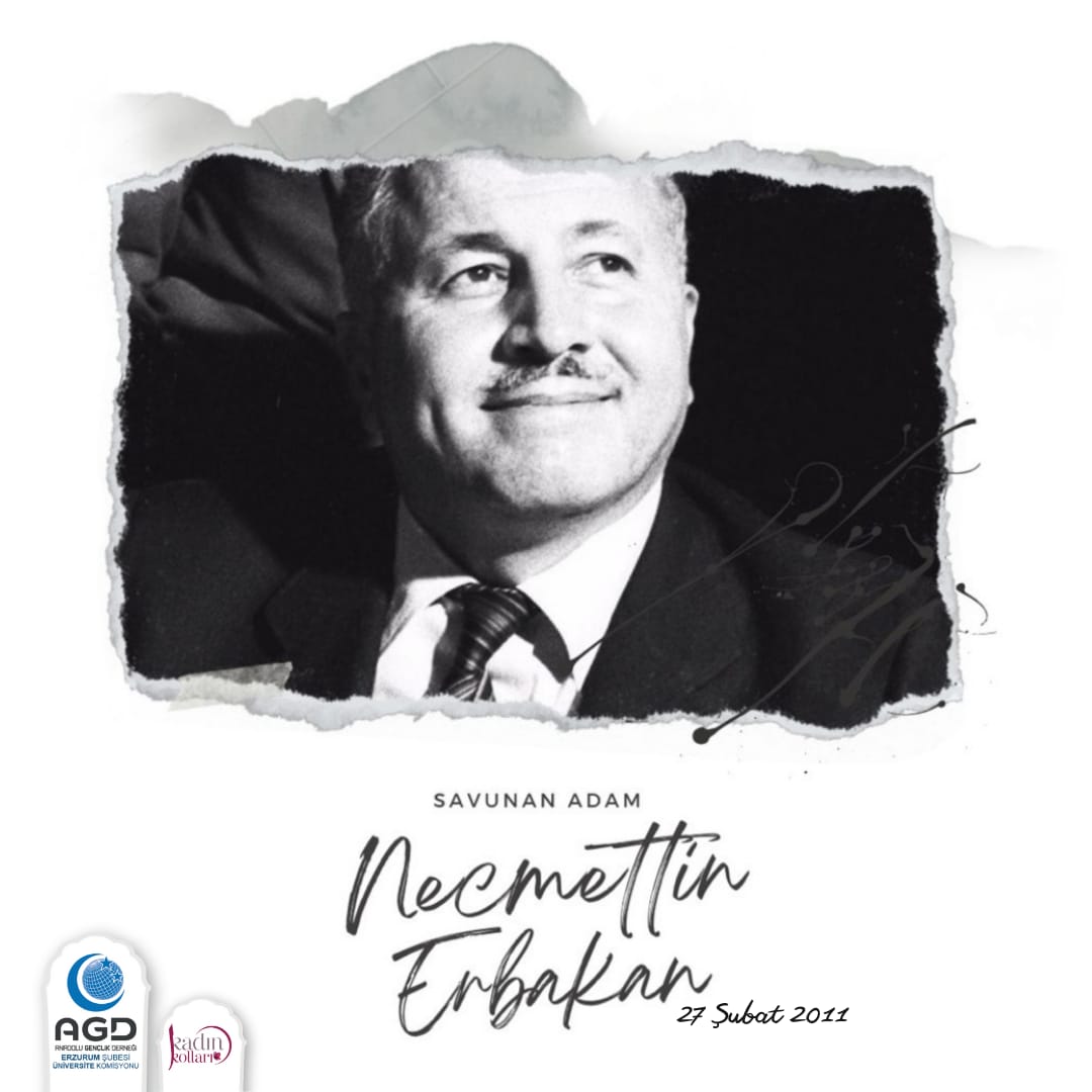 Hayatını ülkemize ve İslam Dünyasına hizmet etmek için adamış; ilim, Fikir, Siyaset, Devlet ve Dava Adamı Prof. Dr. Necmettin Erbakan Hocamızı vefatının sene-i devriyesinde rahmet ve minnetle anıyoruz ve arıyoruz...