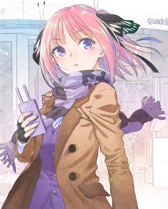 アサクラヒロギクさんがTwitterに投稿した中野二乃(五等分の花嫁)のイラスト。