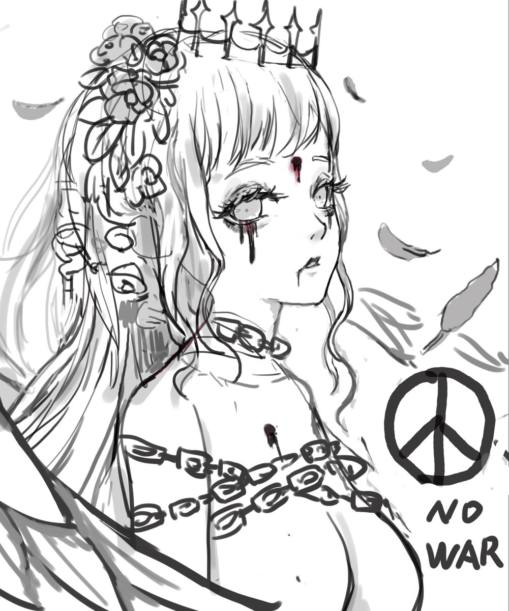 NO WAR #NoWar  #イラスト #天使 #illustration  #絵 