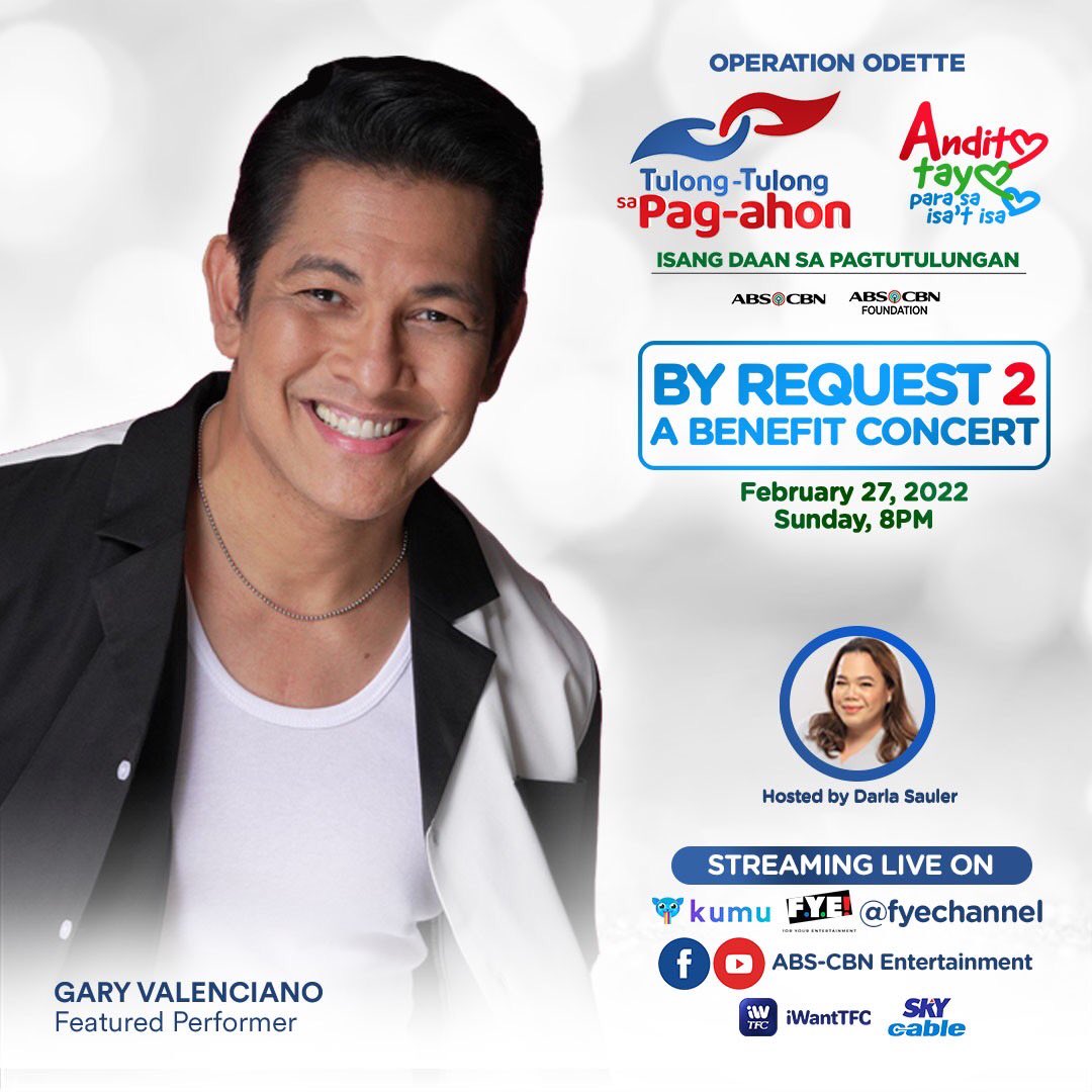 iwantasapofc's tweet image. Huling gabi na ng #ByRequest2! Ihanda na ang inyong mga requests para kay Mr. Pure Energy, Gary Valenciano! 

#TulongKapamilya
#AnditoTayoParaSaIsatIsa 
#ByRequest2GaryV 

DSWD Authority/Solicitation Permit No.DSWD-SB-SP-00026-21, Nationwide. Valid until May 28, 2022.