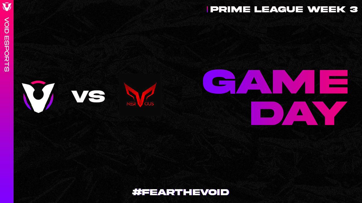 Void Esports (@void_esport) on Twitter photo It's <a href="/PrimeLeague/">Die Techniker Prime League</a> matchday ⚔️
Today we play against @TNervousGaming and we're ready to take their place🧐 💪🏻
⏰ 17 CET
#FearTheVoid It's <a href="/PrimeLeague/">Die Techniker Prime League</a> matchday ⚔️
Today we play against @TNervousGaming and we're ready to take their place🧐 💪🏻
⏰ 17 CET
#FearTheVoid