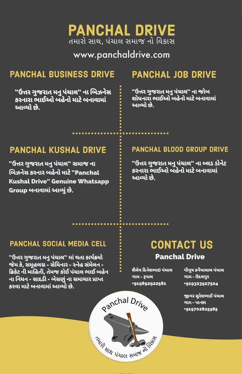 PanchalDrive's tweet photo. https://t.co/51lMQgDNm5

#panchaldrive #panchalsocialmediacell #panchaljobdrive #panchalbusinessdrive https://t.co/79CExS7LWZ