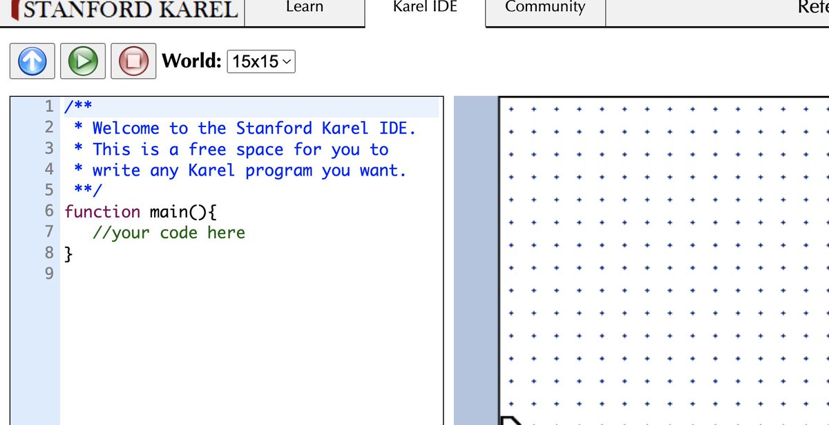 aftercoding's tweet image. Karel Robot from Stanford University can help you learn functions in JS with move/game dev cognitive processes. Try it.