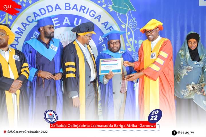 eaugrw's tweet photo. Our dear respected professors remain a central theme in our efforts to produce an intellectual, contributive, and innovative graduates who take up the responsibility of rebuilding the  nation.

Honoring them, is honoring the dignity of Somalia's future.

#EAUGaroweGraduation2022 https://t.co/iWYd9lI5An