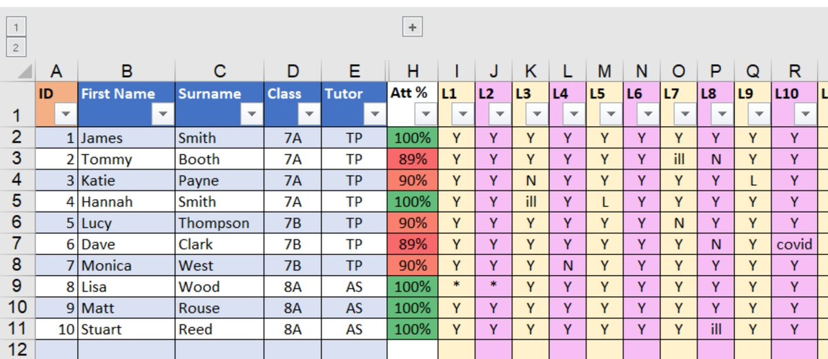 Tom_does_maths's tweet photo. New free resource!💯 A Microsoft Excel attendance register with all the tricky formulas done for you :-) For multiple classes and tutors (if applicable) AND in-built analysis. #excel #teaching #markbook #edchat #edtech #attendance https://t.co/kvCdKWPeM7 https://t.co/gkWyEkQqHc