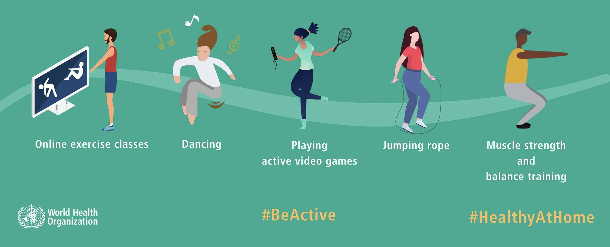 World Health Organization WHO on X Physical exercise can be a great source of activity to relieve stress and anxiety even or perhaps particularly when you do not want to. TakeABreak BeActive