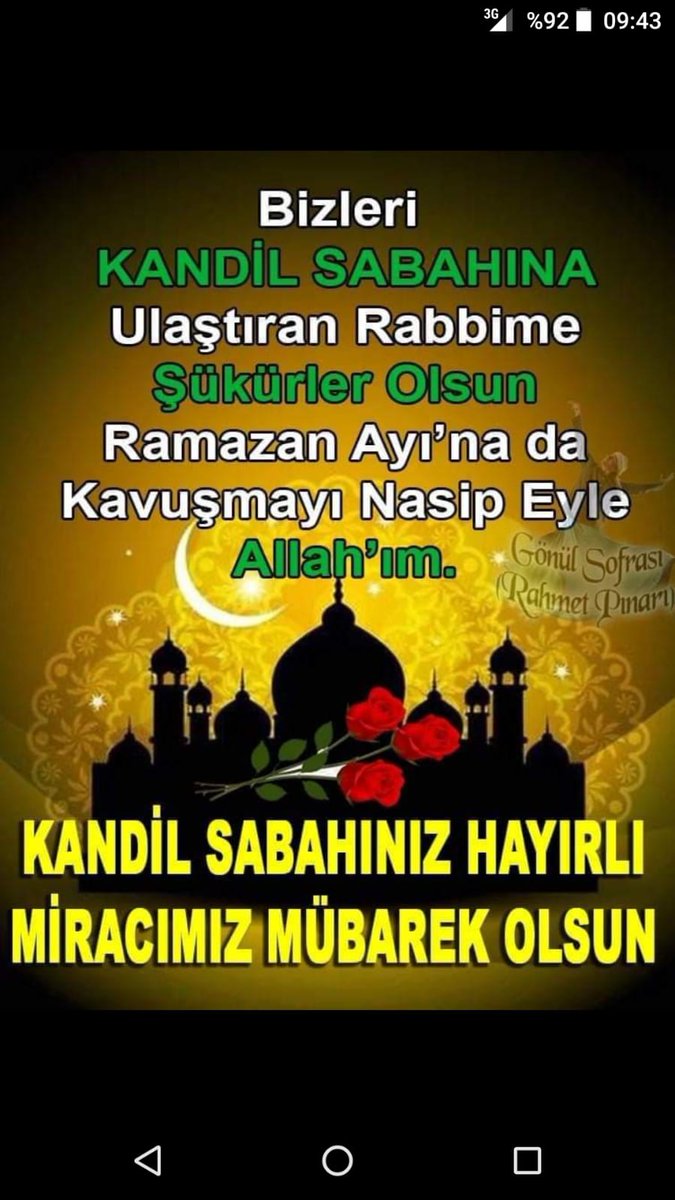 @d_cakaroglu @ruhenbahar @hassa61 @aliburak004 @gncnrllh @cumaotur14 @sabrigunes001 @eminecelik62 @Meryem_mrymmm Sağolasın Allah razı olsun sizlerden Hamdolsun Allah'a Mir'ac kandiliniz mübarek olsun Allah'a emanet olunuz.. Eskisi gibi twrde yoksun 🤣ama...