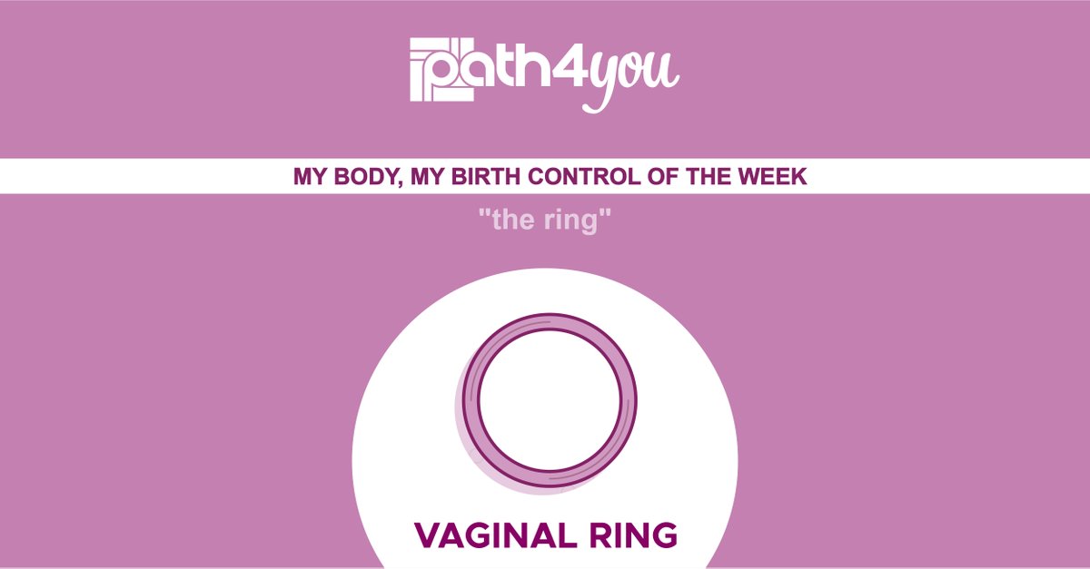 Path4YouIndiana's tweet image. My Body, My Birth Control of the week is "the ring." 

It's small, bendable, and inserts into your vagina. The ring is more than 90% effective and works by preventing the ovaries 
from releasing eggs. You can find out more at:

path4you.org

#PATH4YOU #alloptions
