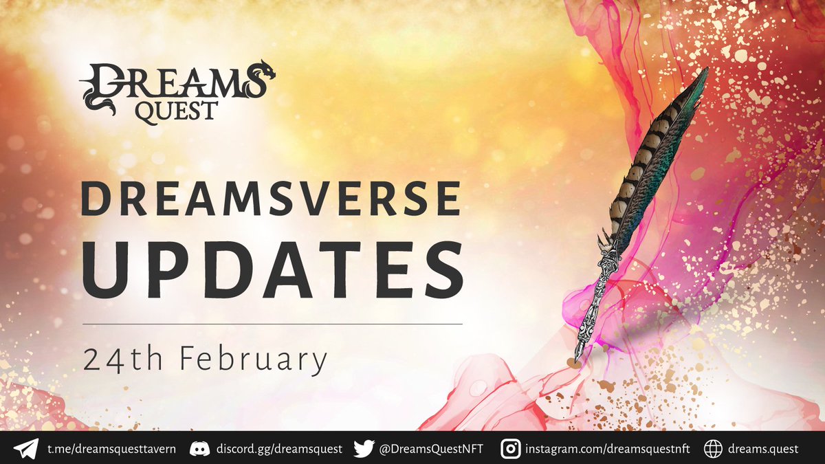 DreamsQuestNFT's tweet image. 📜 #DreamsVerse Updates 24th Feb

⚔️ Sneak peeks of the DreamsVerse storyline, revelations from the Dreams Quest Writer's Room, Insights into Dreams Quest Origins, our revised token minting schedule

🔮 All this and more:
loom.ly/O70-R4g

#DreamsQuest #lore #PlayToEarn