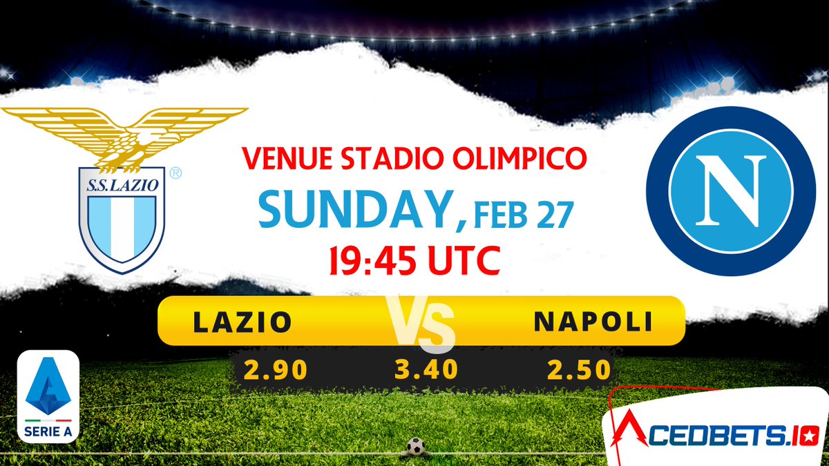 acedbets's tweet photo. Today's match: Serie A
Lazio Vs Napoli
Place your bets: https://t.co/qERfNOIC5i
@en_sscnapoli @bet365 @AceDCoin
#bettingtwitter #bettingtips #cryptogambling #crypto #GamblingTwitter #gambling
$BNB $USDT $ETH $BTC
Bet with $ACED
Good luck!
$BTC $ETH $USDT $BNB https://t.co/CVg6PuNcNR