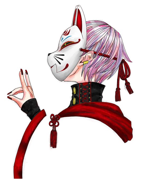 狐面のtwitterイラスト検索結果