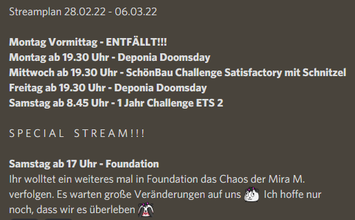 xMiramara's tweet photo. Ein neuer Streamplan für euch <3 https://t.co/2FY52JVg3e
