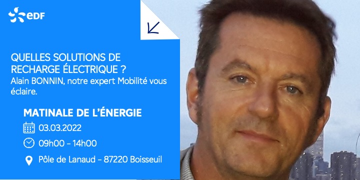 bertrandpayet87's tweet photo. #MobilitéElectrique 👉Comment anticiper 2035 en dotant votre entreprise de solutions de recharge électrique ? Les solutions de notre expert Alain BONNIN à la #MatinaleEnergie, le RDV incontournable proposé par @CCILimoges et @EDFofficiel ! 
S’inscrire : https://t.co/5OiUNEl1eK https://t.co/xwUO5d8tYT