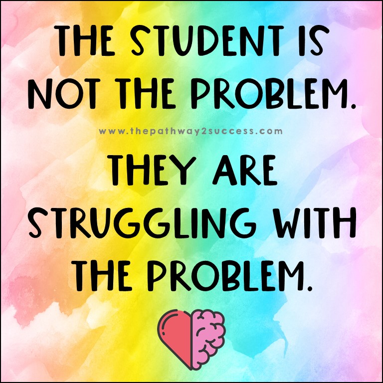 Small mindset shift but it's powerful. Kids themselves aren't the problem.  They might be struggling with a lot, but they aren't the problem. Let's remind them that and remind ourselves too. #SEL #behaviors #challengingbehaviors