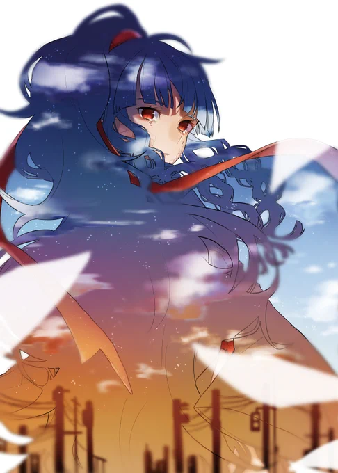 寂しそうな夕焼け空 