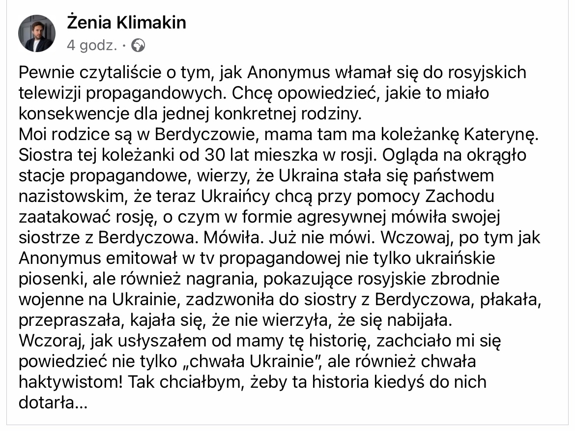 k_wlodkowska's tweet photo. Niesamowite. #Anonymous https://t.co/8DN0w8ZqnR