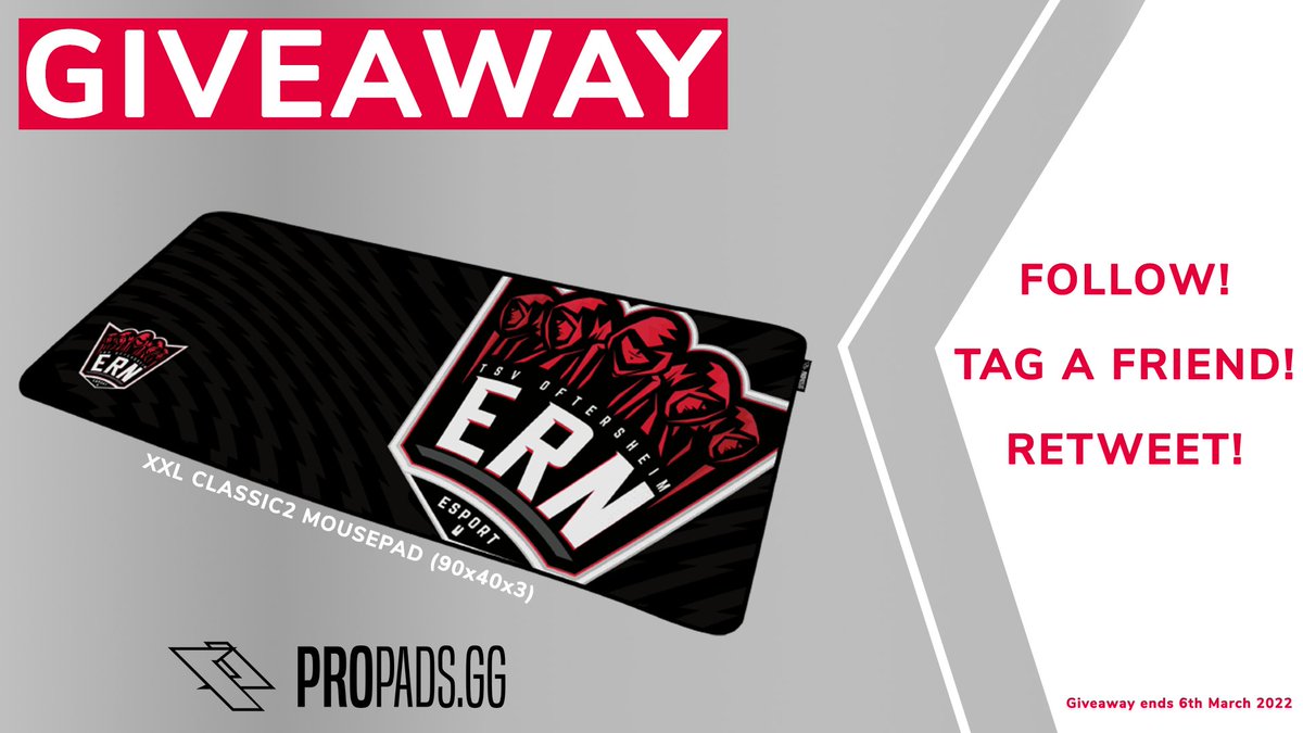 esportrn_'s tweet image. 🚨GIVEAWAY🚨

Was ist geiler als 1 Giveaway? Genau... 2! Danke an @propads_gg für das zweite geile customized XXL Mousepad! Schaut bei den Jungs auf jeden Fall vorbei!

➡️Folgt @propads_gg &amp;amp; @esportrn_ 
➡️Tagt einen Freund
➡️Retweet

Das #Giveaway endet am 6. März! Good luck🍀