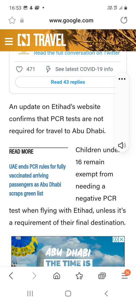 VKandova's tweet photo. @emirates What about kids between 12 and 16? Etihad doesn't require a test! I think it is a government rule not to the company? Please give more information about kids. Thanks https://t.co/TSQVYIC3iH