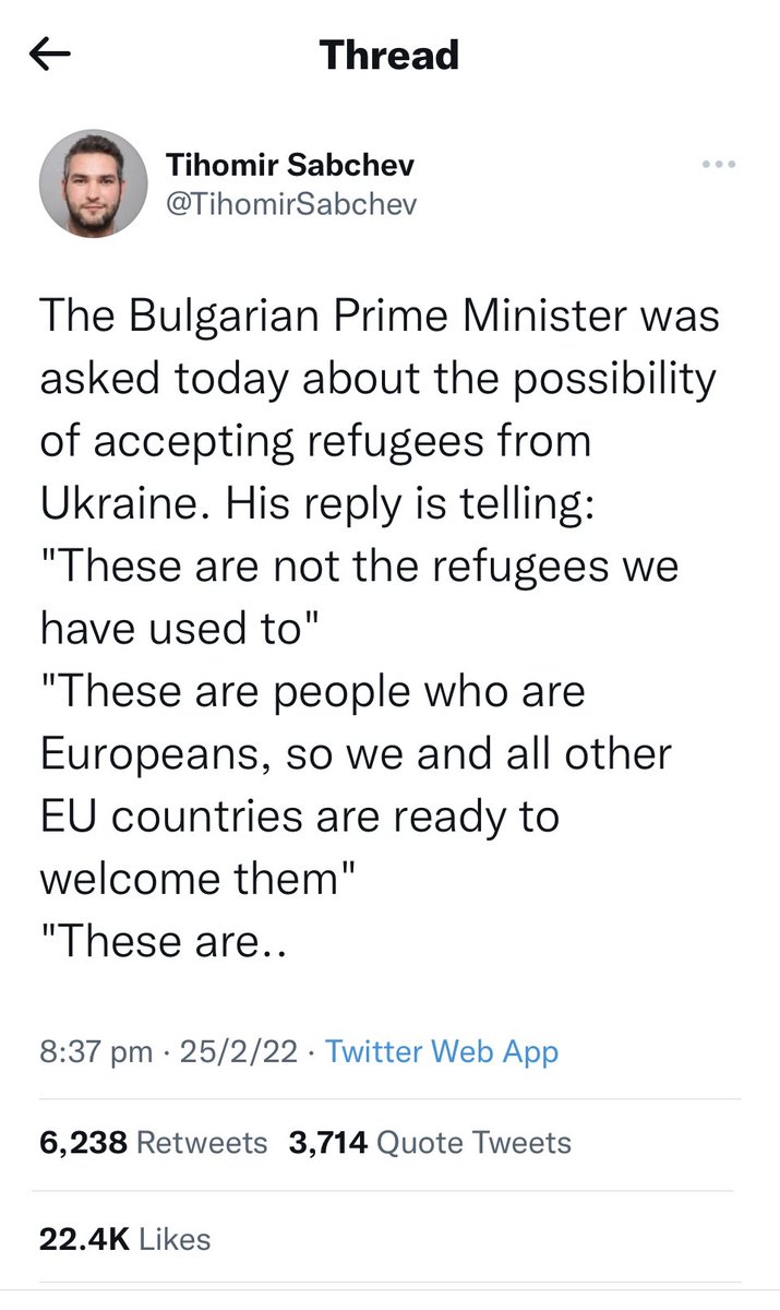 AmroALHAMAD's tweet photo. @yurukov @GovBulgaria @KirilPetkov White people r clean and smart - refugees brings poverty to WENA https://t.co/A8jI2gaTPc