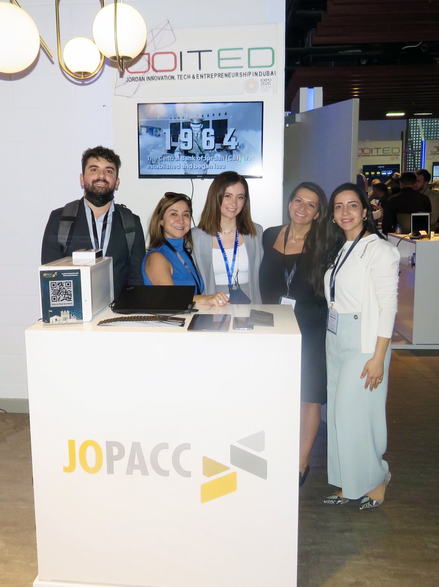 JoPACC's tweet photo. من مشاركة شركة جوباك في معرض JOITED للابتكار والتكنولوجيا والريادة في إكسبو 2020 دبي في الجناح الأردني، حيث تم استعراض الحلول المتطورة المرتكزة على تكنولوجيات حديثة من قبل عدة شركات أردنية  في مجالات مختلفة.
#JOITED https://t.co/qvZO6KMZE8
