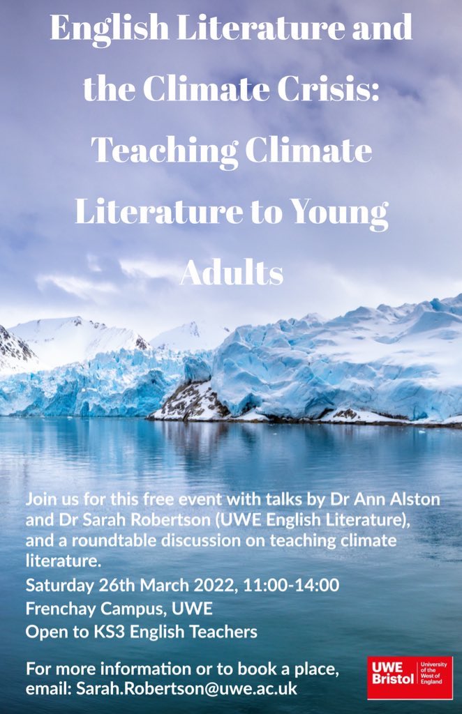 Calling KS3 English teachers for a free, teaching climate lit event. How can we tell the story of climate change through literature? We’ll look at a variety of eco lit, discuss climate anxiety, share good examples &amp; discuss how science needs storytellers! #climatechange