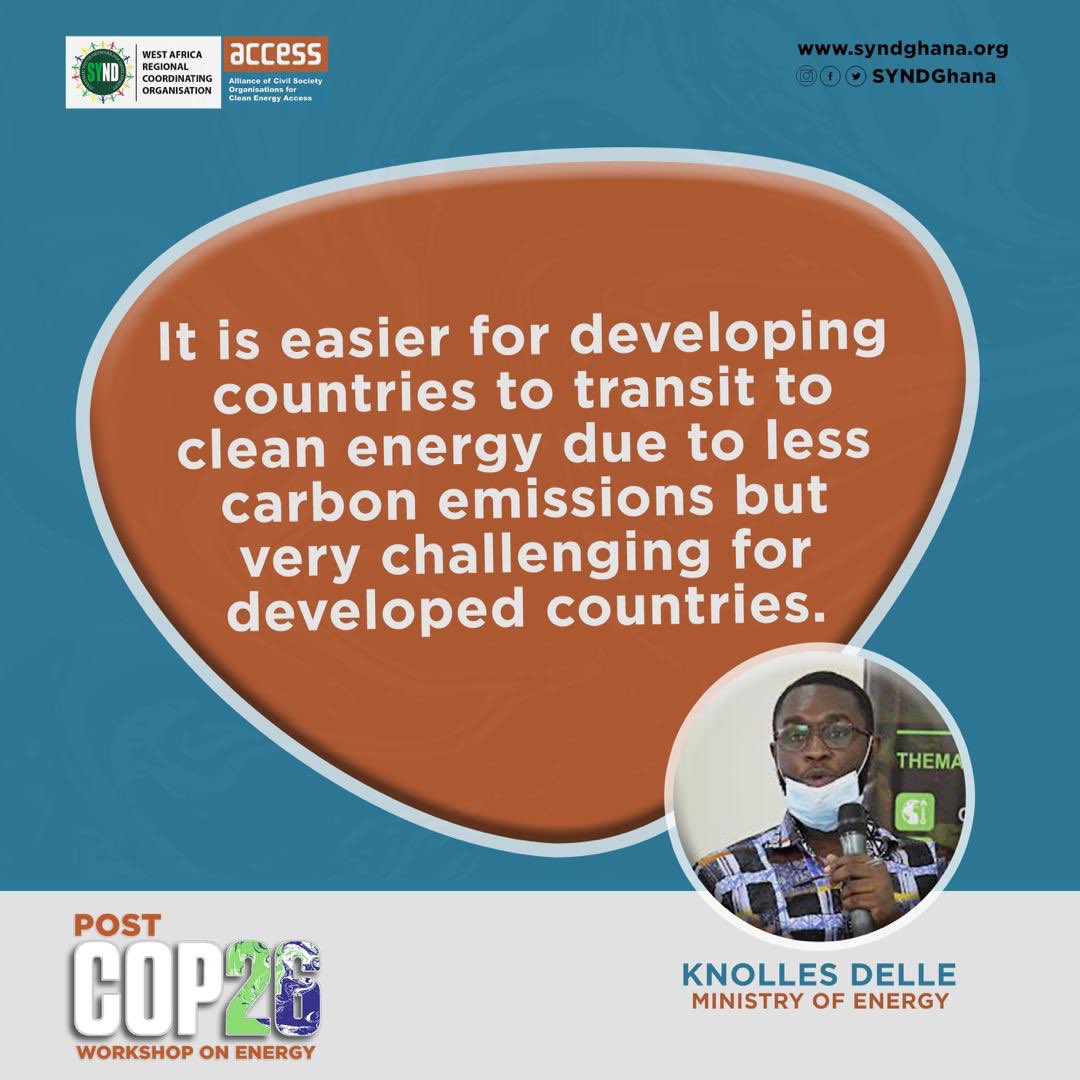 p_adogoda's tweet photo. Speaker quotes from facilitators in a panel discussion at Post-COP26 workshops on Energy. #energytransition #ACCESSCSOS #SYNDGHANA https://t.co/efIRm8ONam