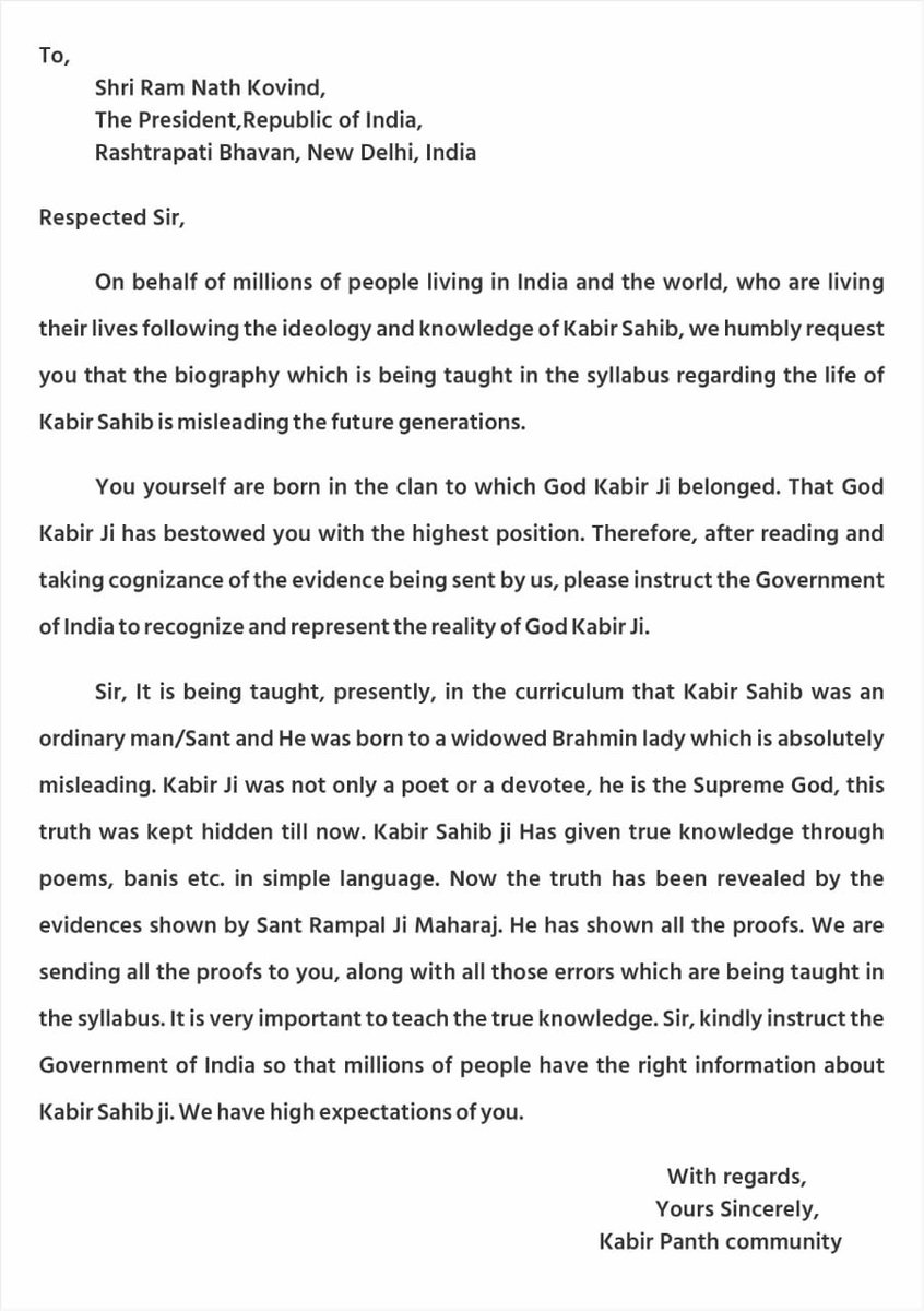 PrajapatuVansh's tweet photo. #RequestToThePresidentOfIndia
The knowledge given to the students about Kabir ji is not correct. There is an urgent need to improve it.

Rectify Biography of Kabir Sahib

https://t.co/Vby167KurV https://t.co/S7tDTKHfah