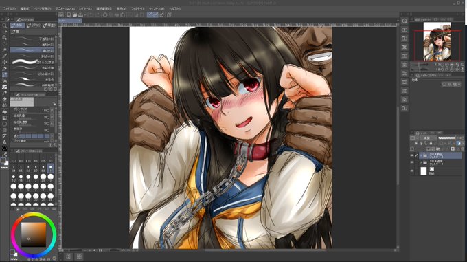 土日ゴリゴリと白黒原稿(の下絵)をやり続けていたので、息抜きにコミケのサクカ(カラー)をちょこっと書き始めた。
仕上がるまでは今日はやんないw 