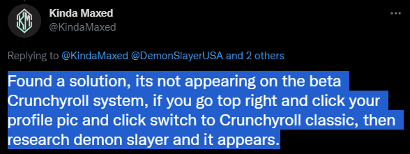 KindaMaxed's tweet photo. @kalserix @DemonSlayerUSA @Crunchyroll @Funimation Try this dude https://t.co/LpP2aEI5Uh