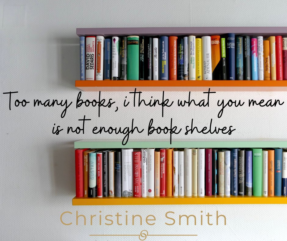Christi23164082's tweet photo. Never enough book shelves, fill your life with books and love 🥰 📚
#AMAuthors #Lovebooks #AuthorChristineSmith #AWomanScorned #Mysterybooks https://t.co/Rg1anF9YaV