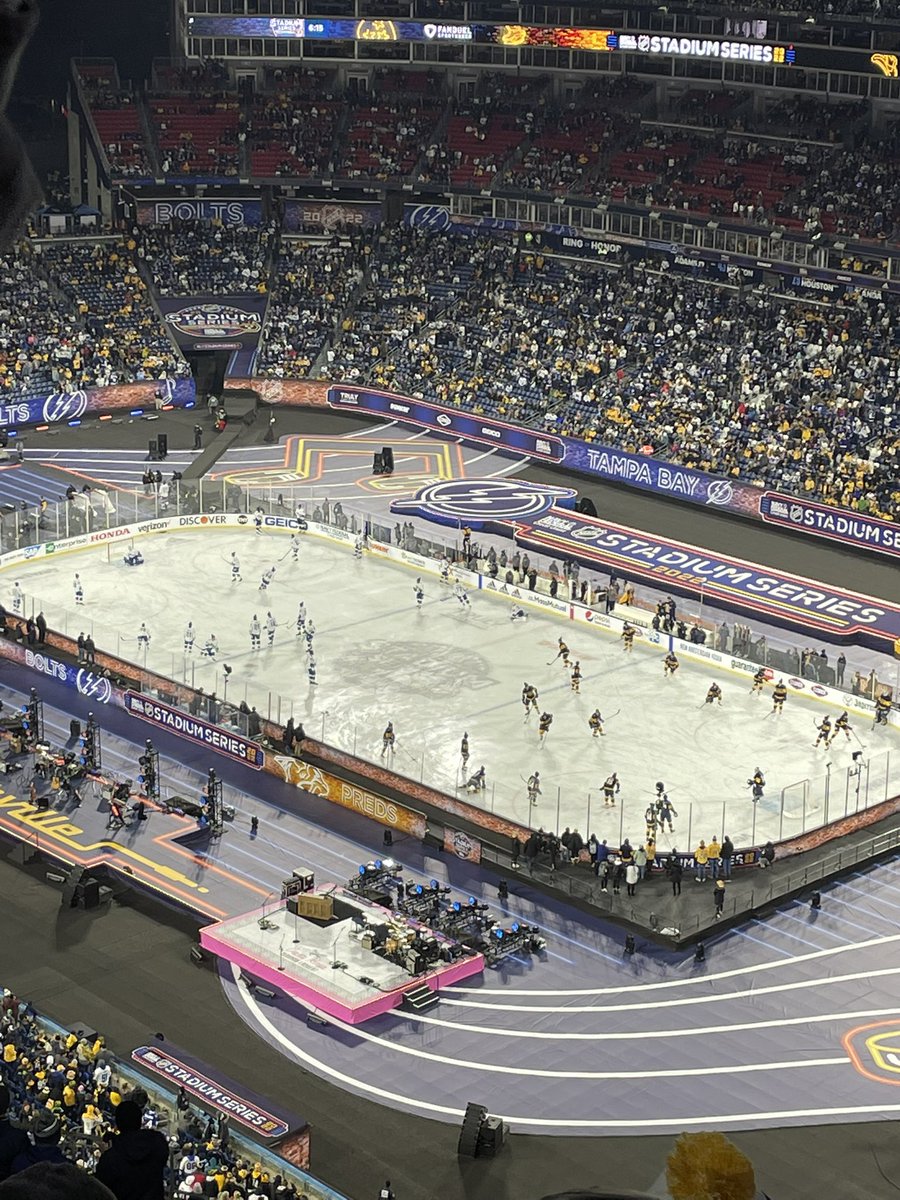 Real_MikeLewey's tweet photo. Nashville you beauty #StadiumSeries #GoPreds #crootinfinger https://t.co/s4M3VNfGnP