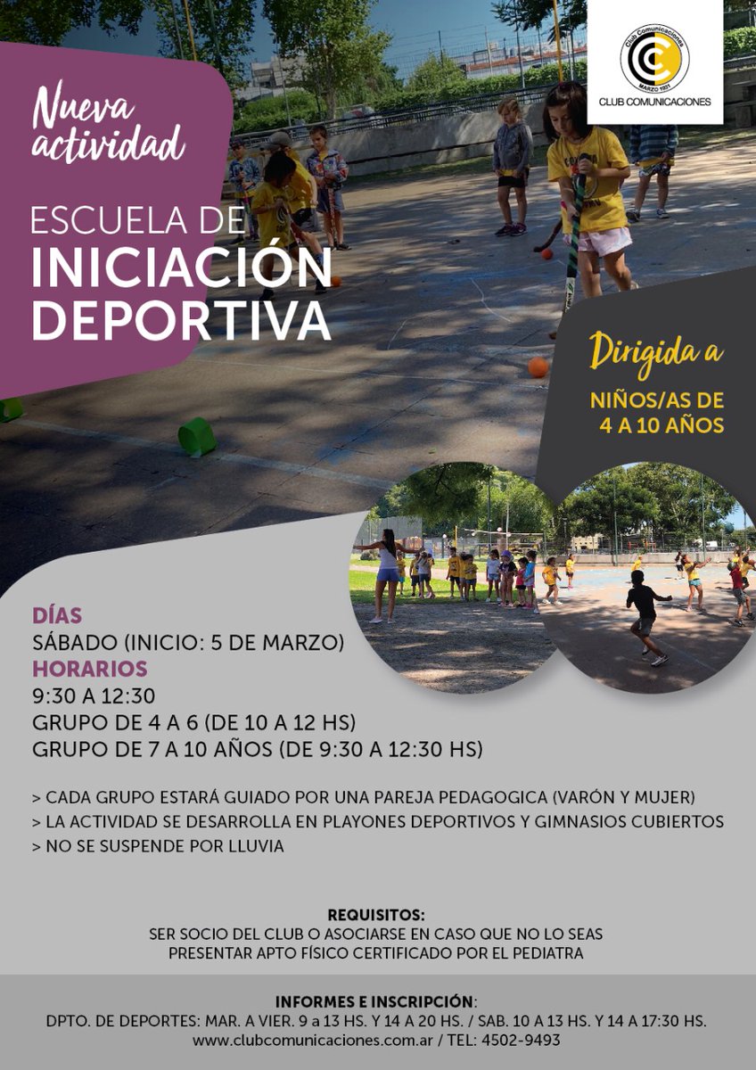 5 de Marzo arrancamos!! Lxs esperamos en el club con esta nueva actividad!! @ClubComu
