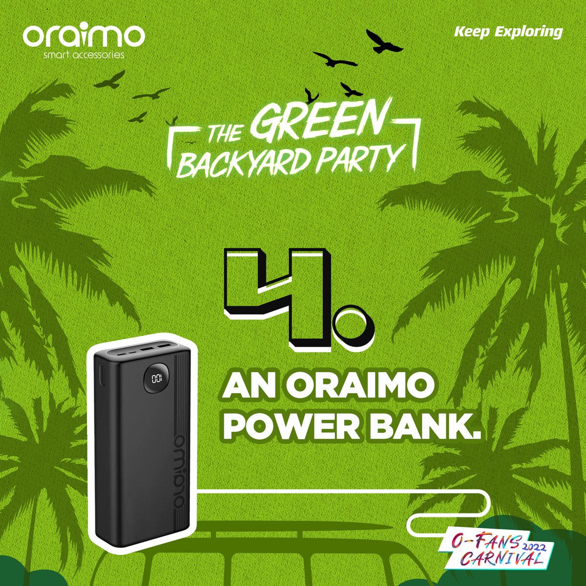 oraimomate's tweet photo. We just want to have fun and party🥳 like never before. Here are 7must-haves to get the best of the oraimo Green Backyard party💚.
Make sure you come prepared and ready to party!!!! Link in bio for ticket reservations.

#oraimoexploring 
#OFansCarnival
#oraimoGreenBackyardParty https://t.co/IHkfxFiOBI
