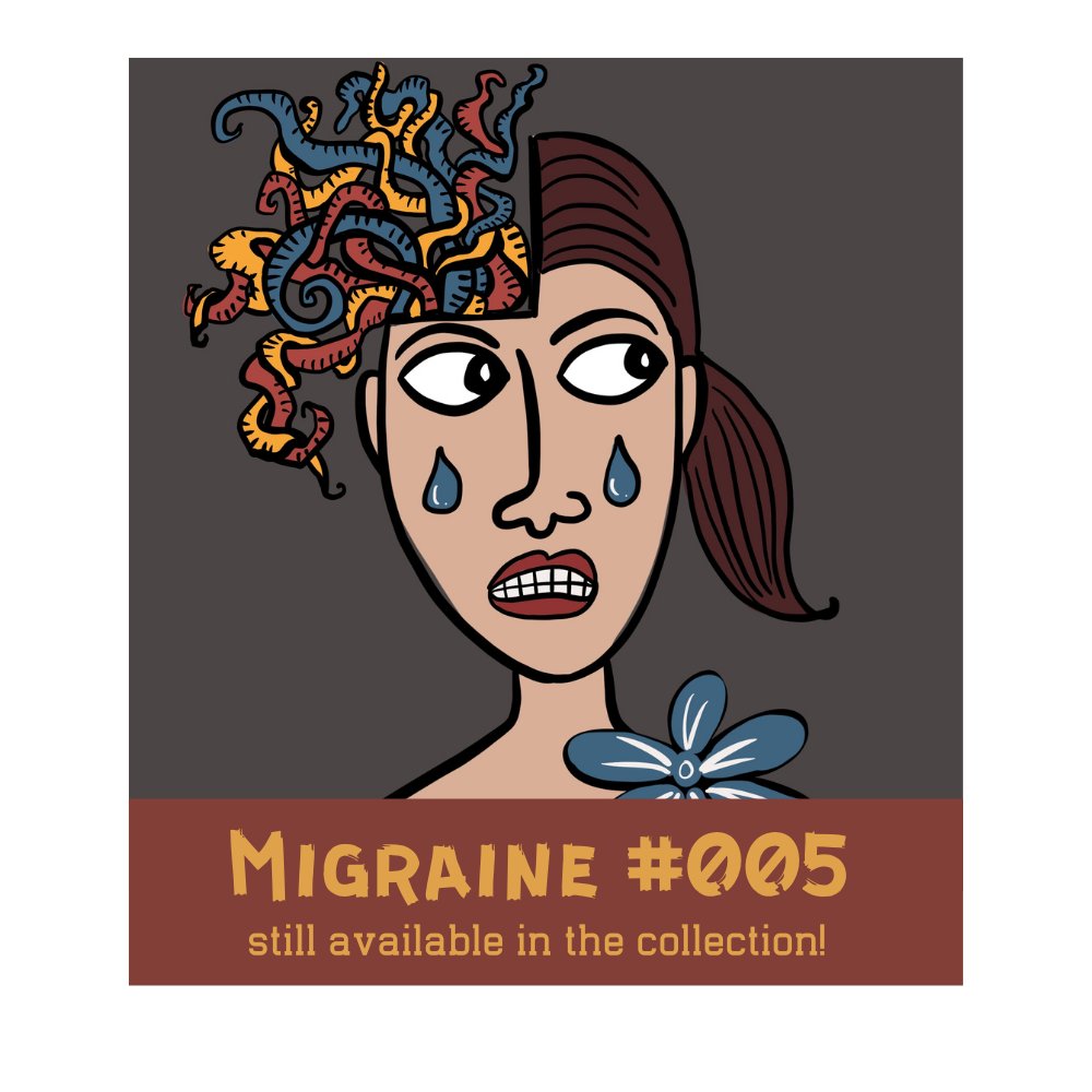 miund's tweet photo. Finally, 25 Migraines minted (will be more tomorrow!)

Migraine #005 is my personal favorite. 

2048 x 2048
1/1 
hand-drawn generative pfp

Help me get rid of these migraines here:

https://t.co/wja90EPCke

#NFT #nftart #NFTdrop #tezos #Tez #tezosart #pfp #nftcollectors https://t.co/L251SaTilh