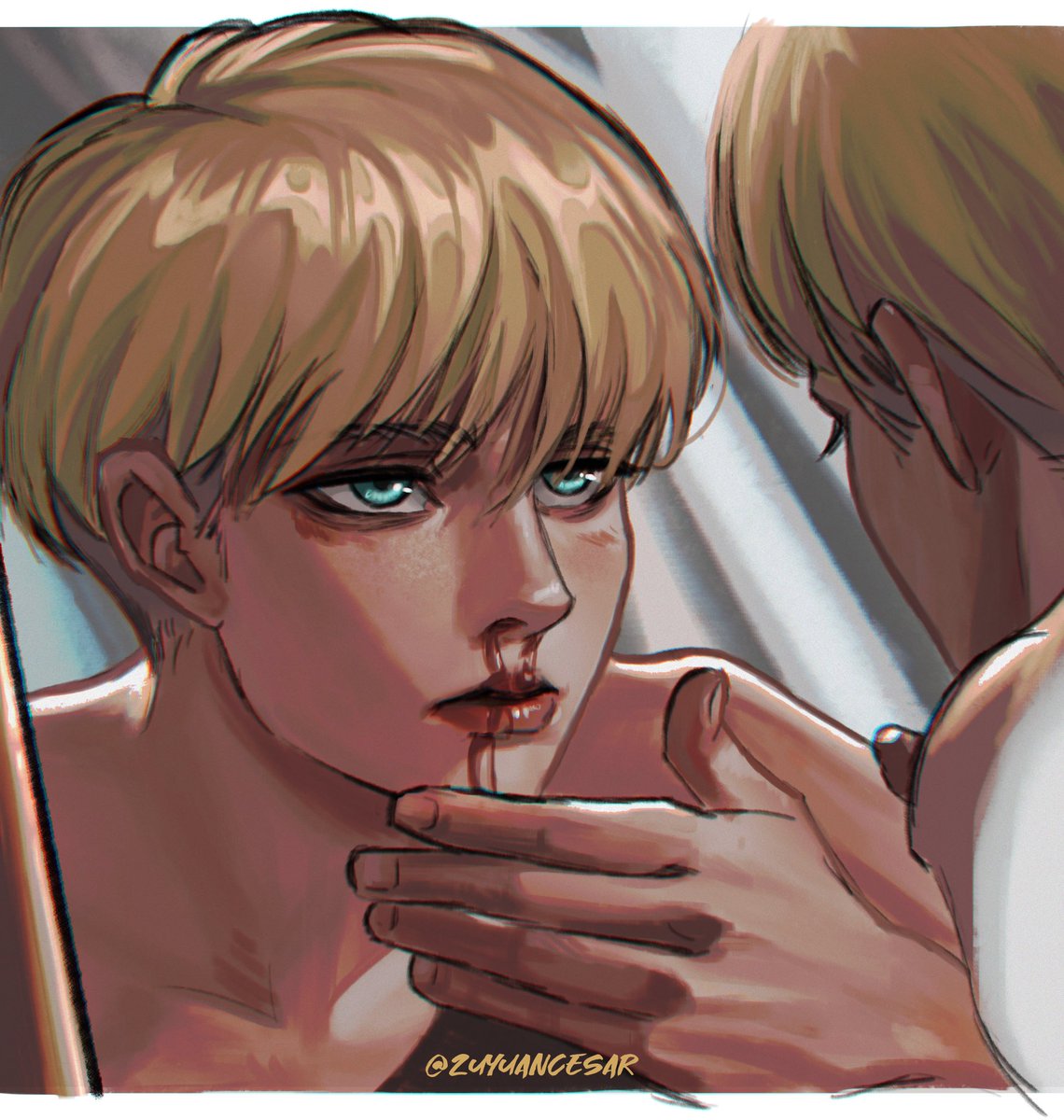 zuyuancesar's tweet photo. Damaged 🩸
#AttackOnTitan #進撃の巨人 #Armin https://t.co/YsImRrjNUo