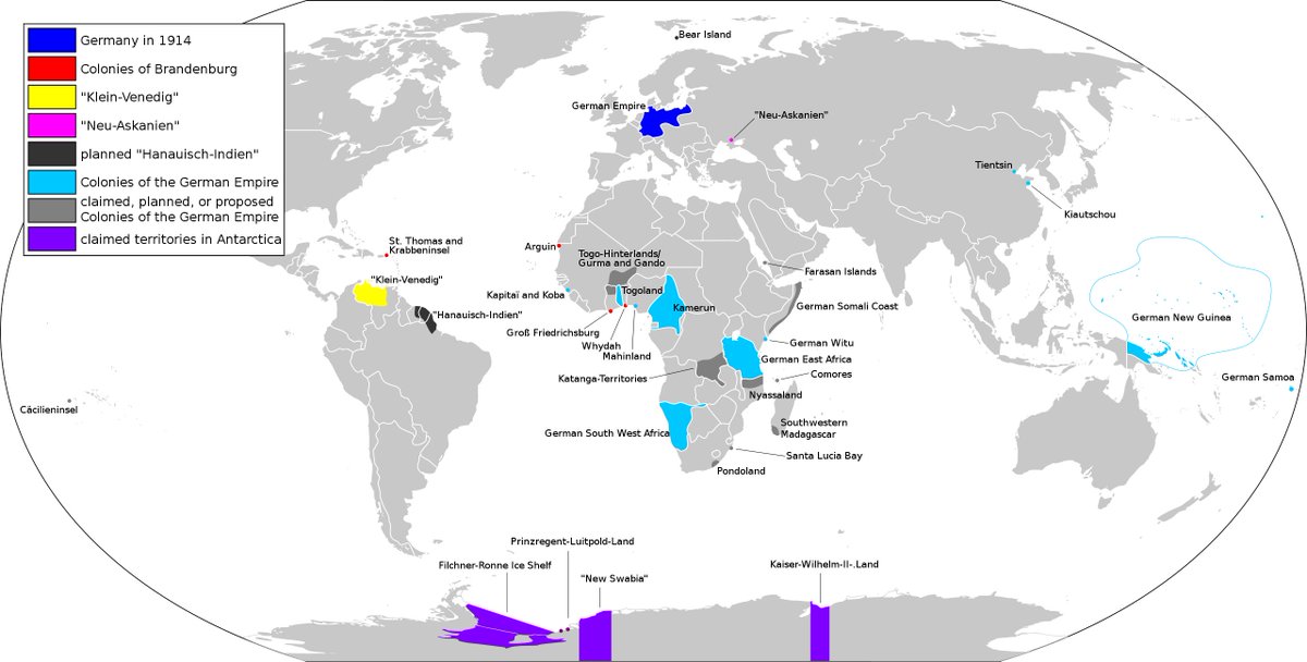 We kinda forgot it but in the 17th c principality of Brandenburg centered in Berlin tried to play into a "global maritime power". They built a navy, established colonies in Caribbean and Africa (red). Super costly, super hubris, super stupid. Consumed tons of resources in vain