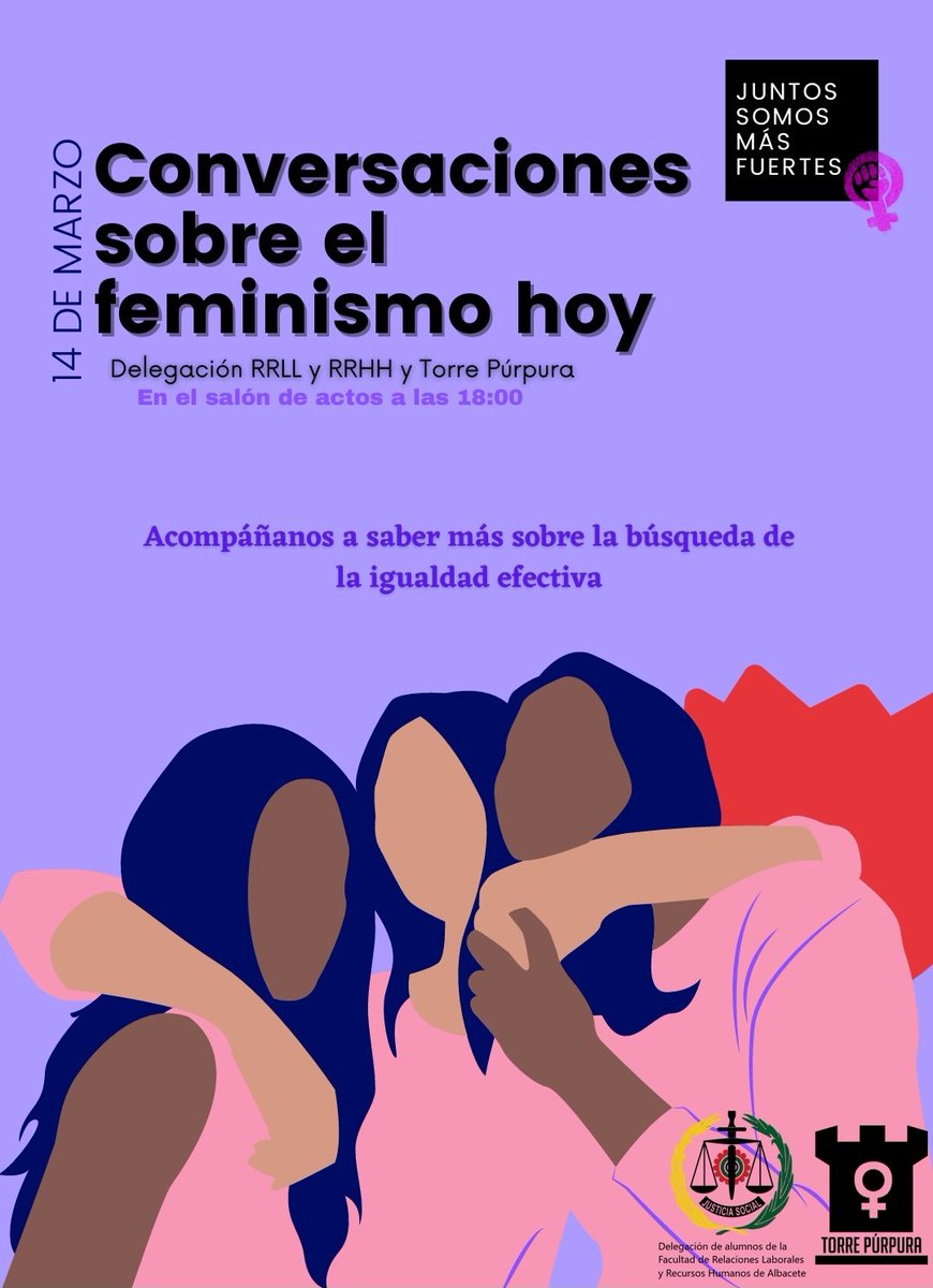 ACTIVIDADES 8M ♀️ "Conversaciones sobre el feminismo hoy"

El 14M tendrá lugar una charla de introducción al feminismo en el salón de actos de la Facultad de Relaciones Laborales y Recursos Humanos.

¡Os animamos a asistir y a plantear cualquier duda que tengáis!