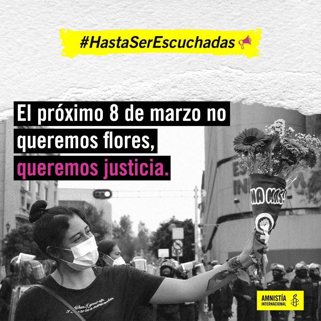 amnistiamexico's tweet photo. El próximo 8 de Marzo #8M alzaremos la voz en contra de las injusticias #HastaSerEscuchadas📢.

Firma la petición: https://t.co/bbmyz9MGx0 ✍🏽 https://t.co/CaI9ve80OF