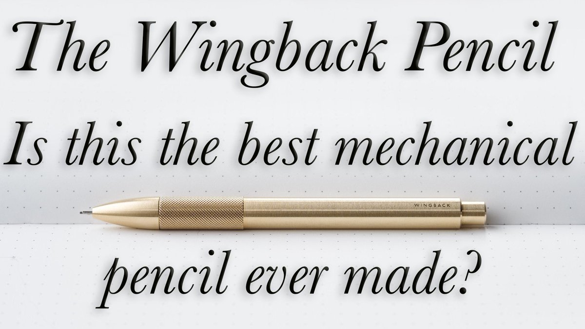 Review of this fabulous mechanical pencil now on the channel. Find out if it really is the best...
youtu.be/V8aaMEg2M-s

#wingback #mechanicalpencil #pencil #stationery #edc