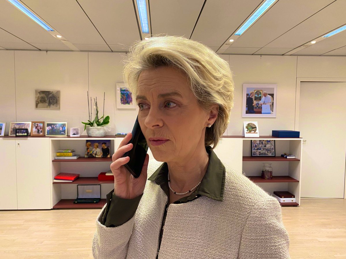 Just spoke to President <a href="/ZelenskyyUa/">Volodymyr Zelenskyy / Володимир Зеленський</a> who leads the determined resistance to the Russian invasion.

I explained to him the strong and immediate measures we are taking to support Ukraine’s defense, its economy &amp; the refugees, as well as the new sanctions against Russia and Belarus.