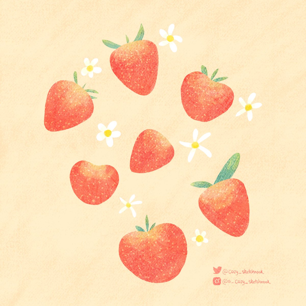 It’s #StrawberryDay 🍓🍰 Get a strawberry short cake, make some infused water, or make a nice PBJ!

#NationalStrawberryDay #strawberry #illustration #kidlitart