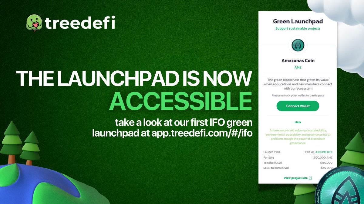 treedefi's tweet photo. Take a peek at the IFO page for @amazonascoin, and feel the interface as we prepare for the token offering tomorrow. Looking forward to celebrating this milestone with all of you! 

Check out the IFO page:
https://t.co/MT3V51OjXs

#IFO #Launch #BSC #Crypto #Launchpad #NewToken https://t.co/KcVnOVx8hK
